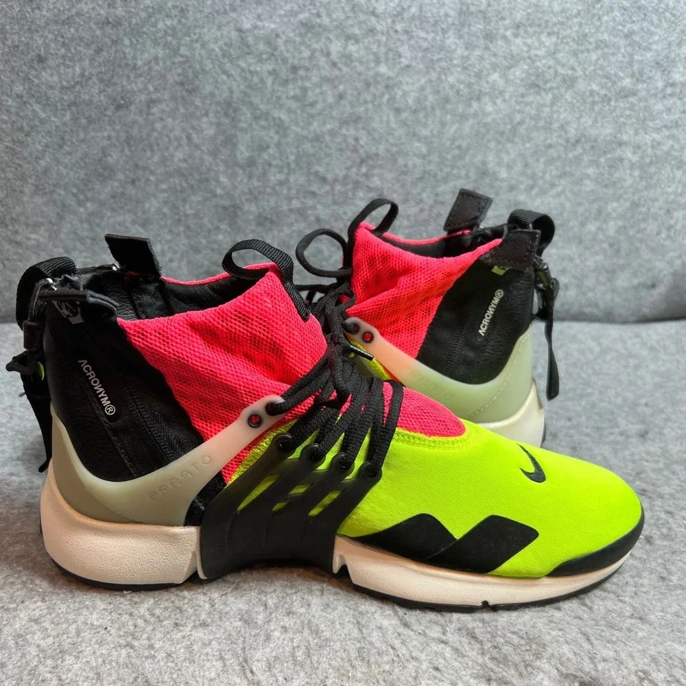 Nike Air Presto Mid x Acronym Volt Hot Lava Black 844672-100 Mens Sneaker 11
